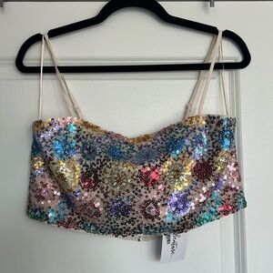 12th tribe sequined crop top